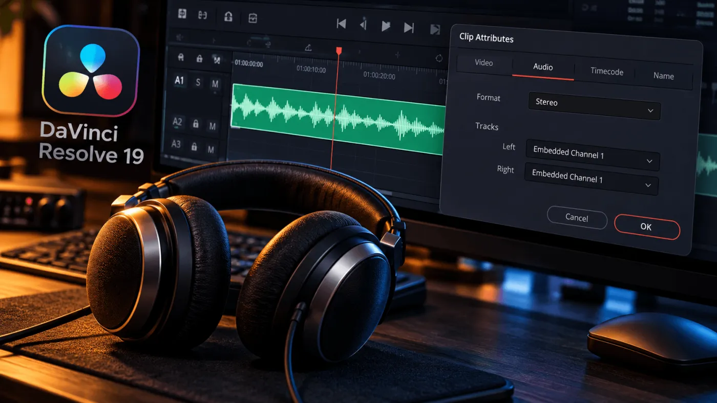 Як зробити звук у двох навушниках у DaVinci Resolve: виправляємо моно